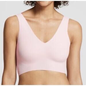True & Co True Body Boost V-Neck Wireless Bra Pale Pink Size Large NWT